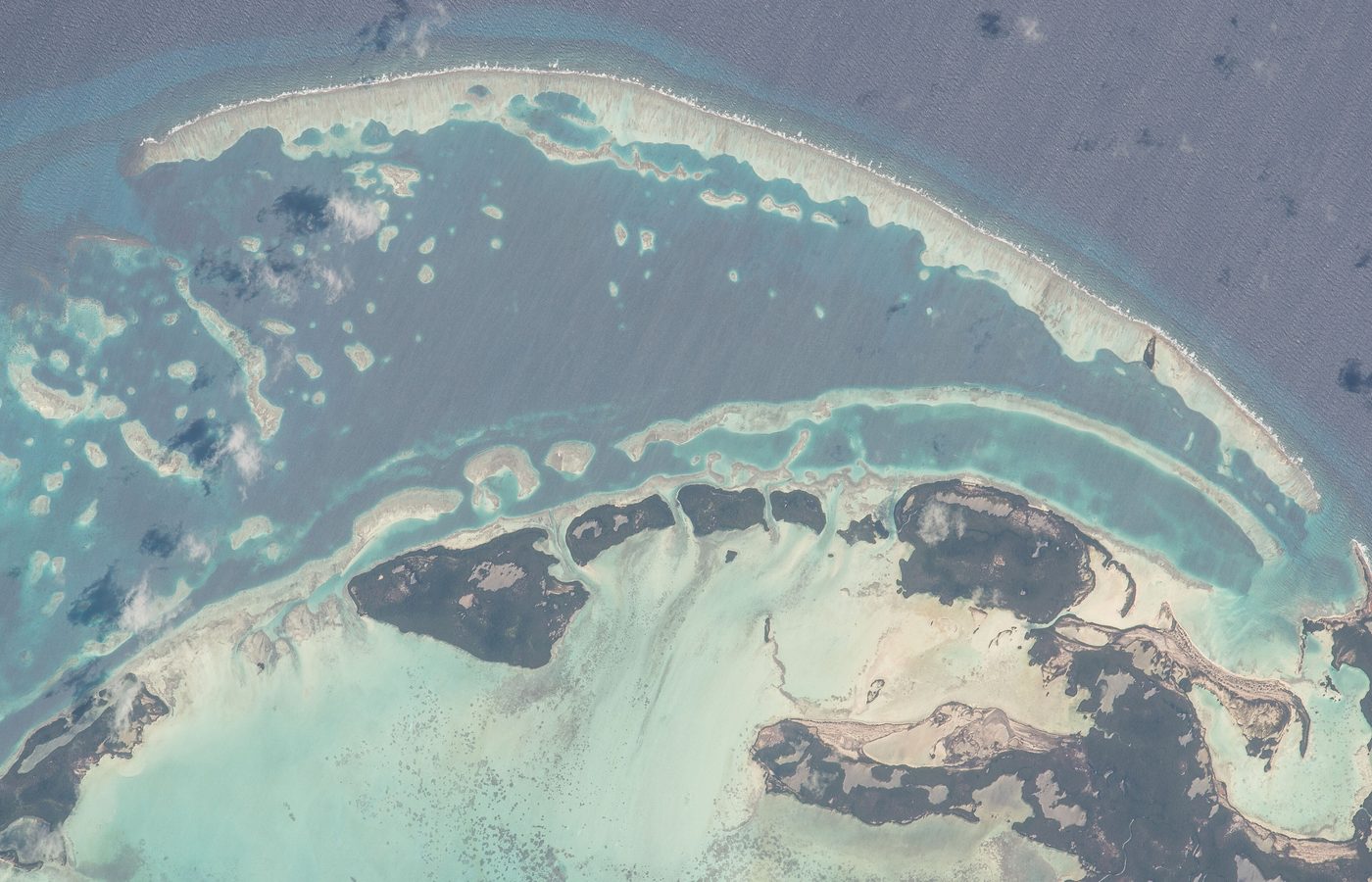 El atolón de Los Roques fotografiado desde la Estación Espacial Internacional